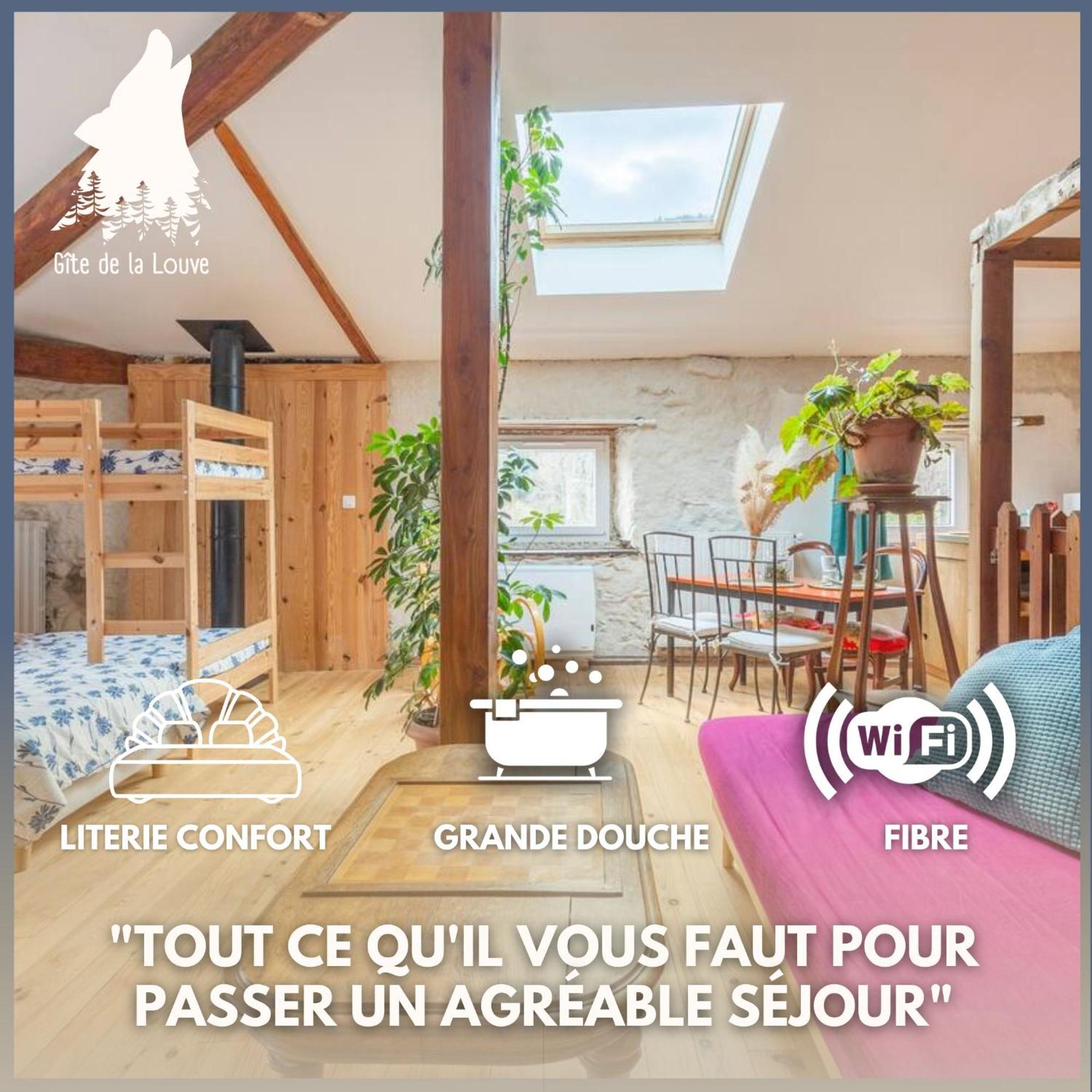 Chambre Triple Deluxe - Gite De La Louve Fougax-et-Barrineuf المظهر الخارجي الصورة